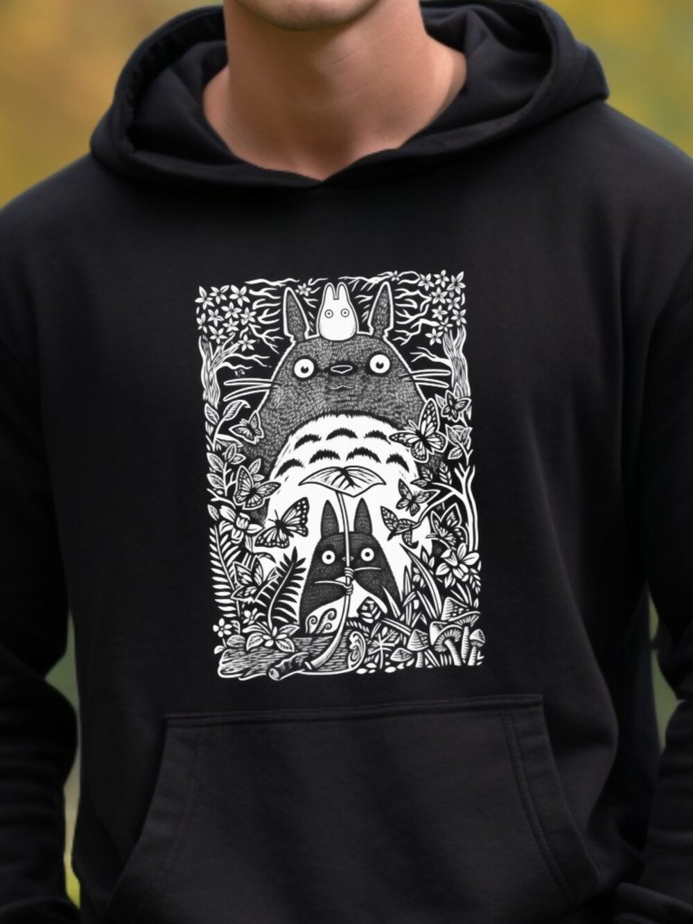 Totoro HOODIE Graphic Sweatshirt Adult Unisex Anime Cartoon Fantasy Adventure